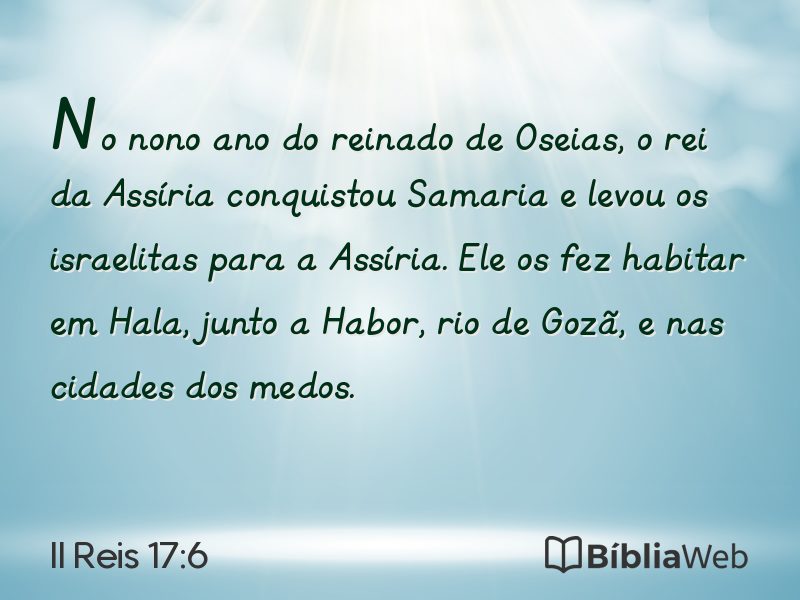 II Reis 17:6 em imagem para compartilhar