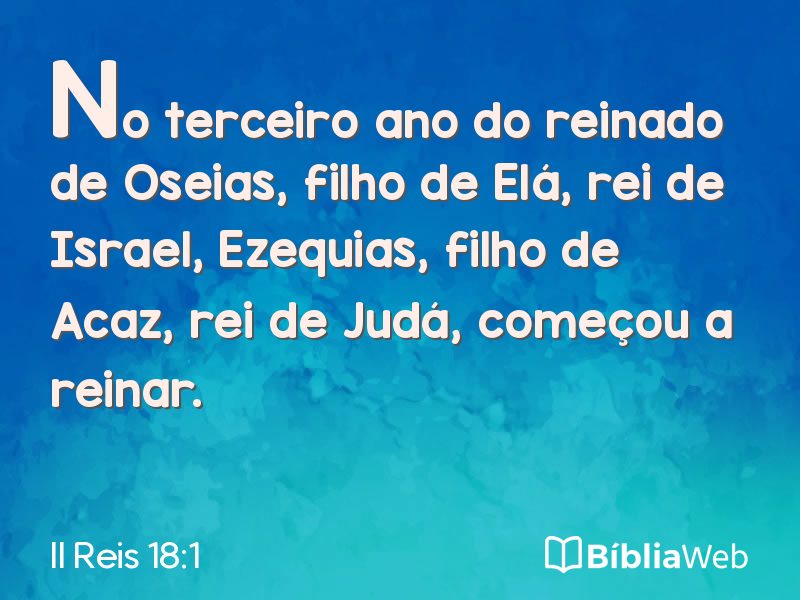 II Reis 18:1 em imagem para compartilhar