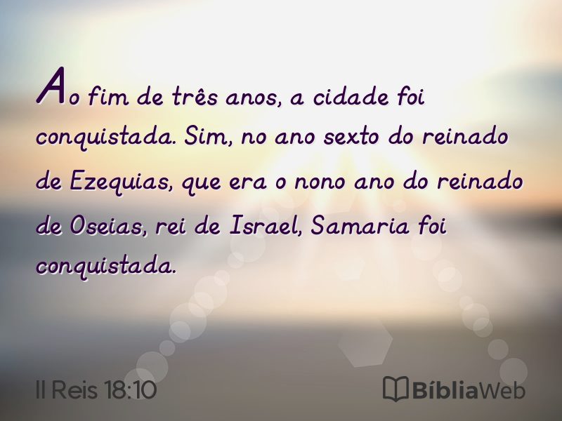 II Reis 18:10 em imagem para compartilhar