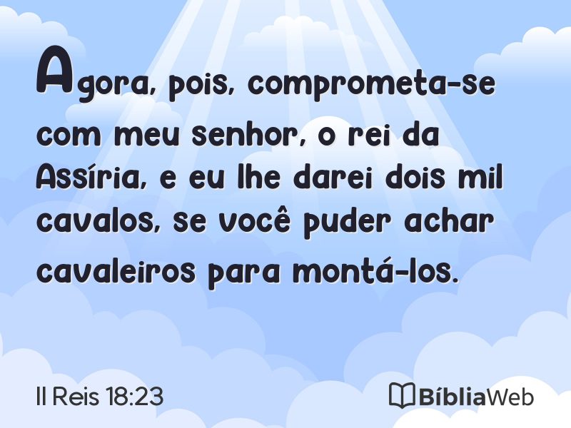 II Reis 18:23 em imagem para compartilhar