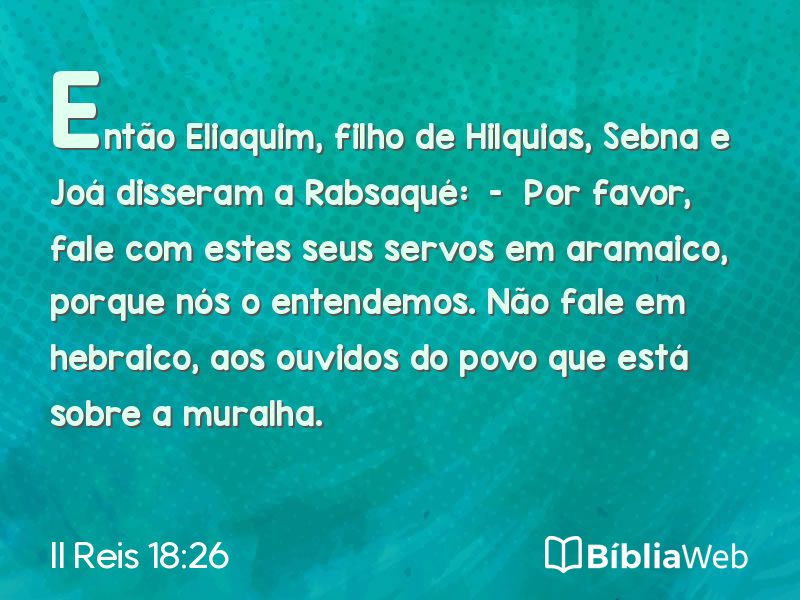 II Reis 18:26 em imagem para compartilhar