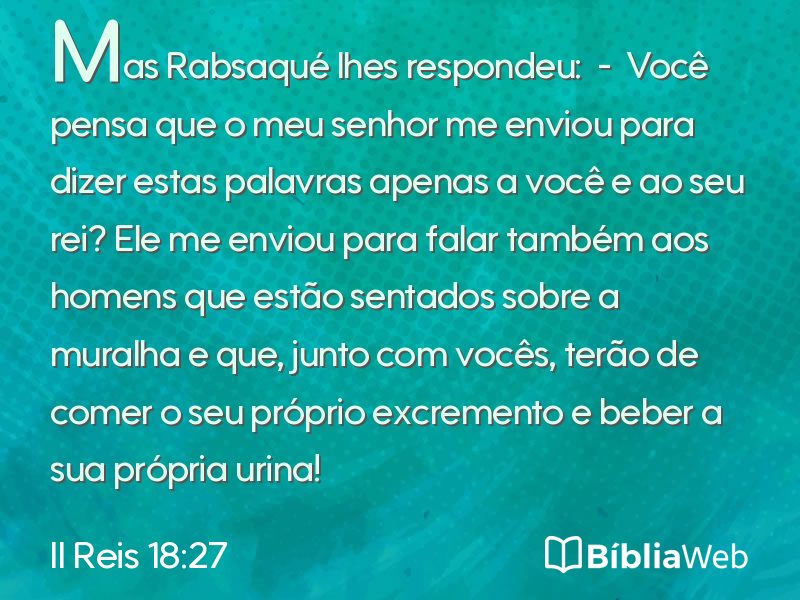 II Reis 18:27 em imagem para compartilhar