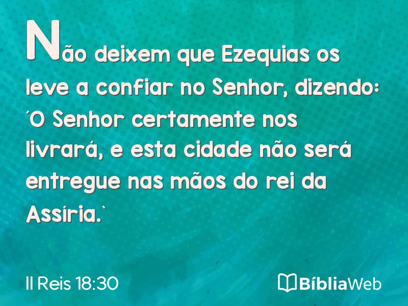 II Reis 18:30 em imagem para compartilhar