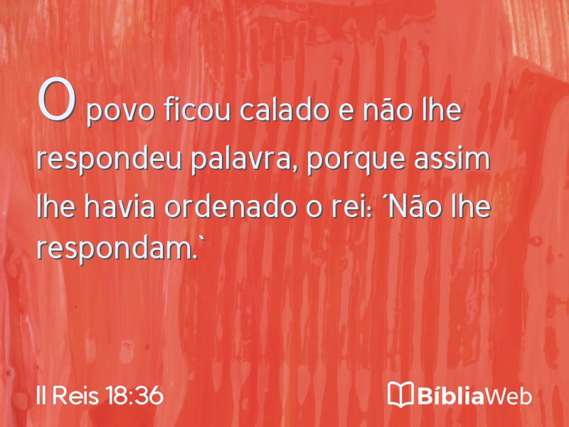 II Reis 18:36 em imagem para compartilhar