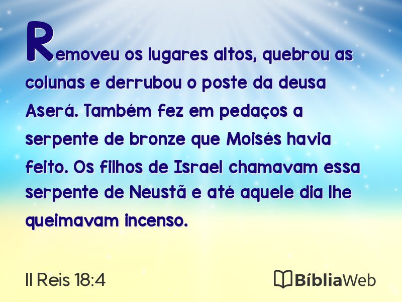 II Reis 18:4 em imagem para compartilhar