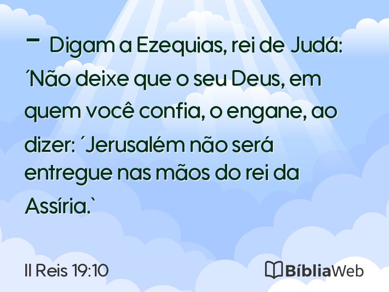 II Reis 19:10 em imagem para compartilhar