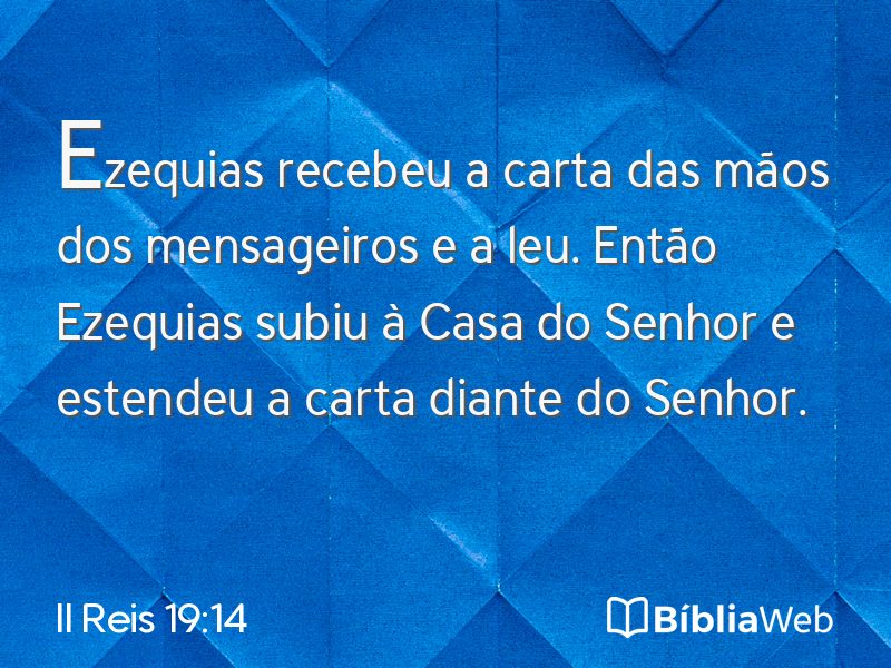 II Reis 19:14 em imagem para compartilhar