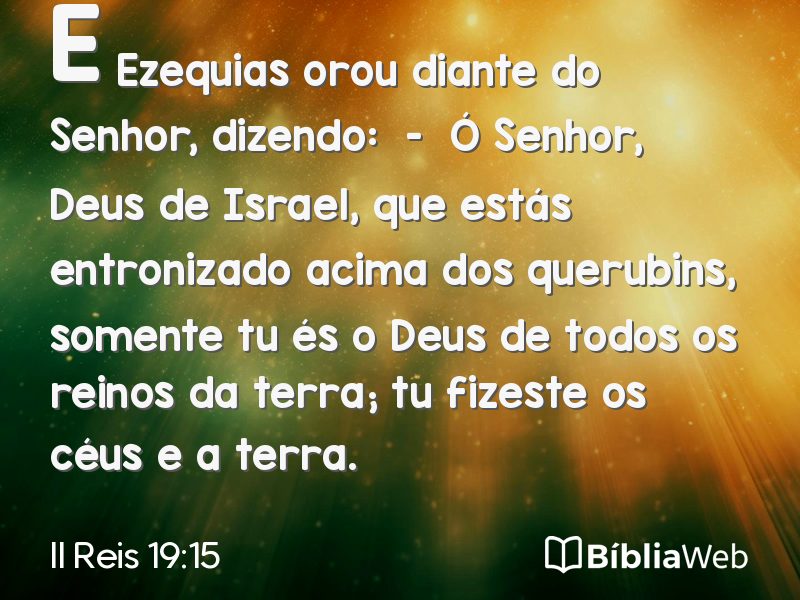 II Reis 19:15 em imagem para compartilhar