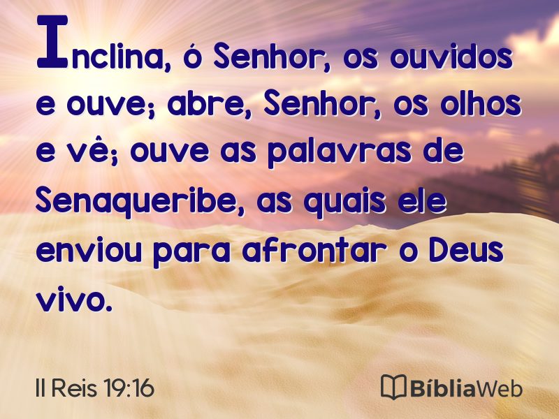 II Reis 19:16 em imagem para compartilhar