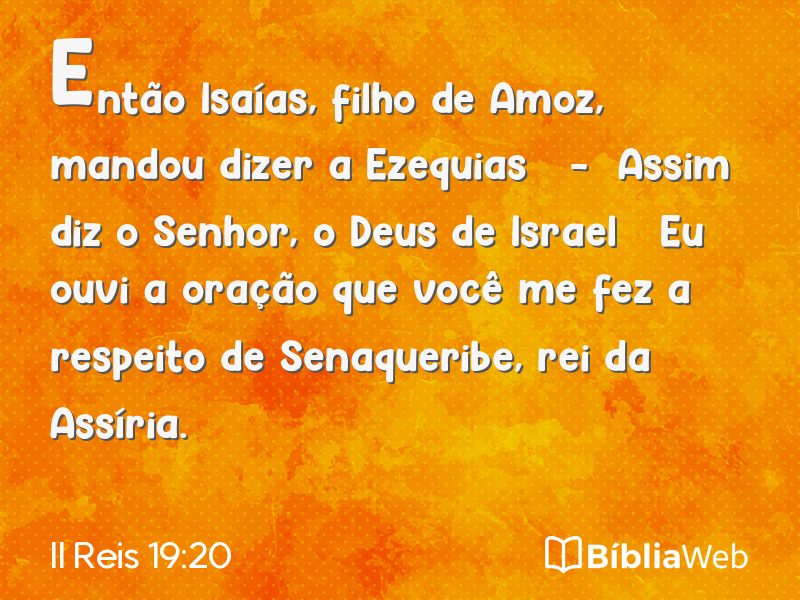 II Reis 19:20 em imagem para compartilhar