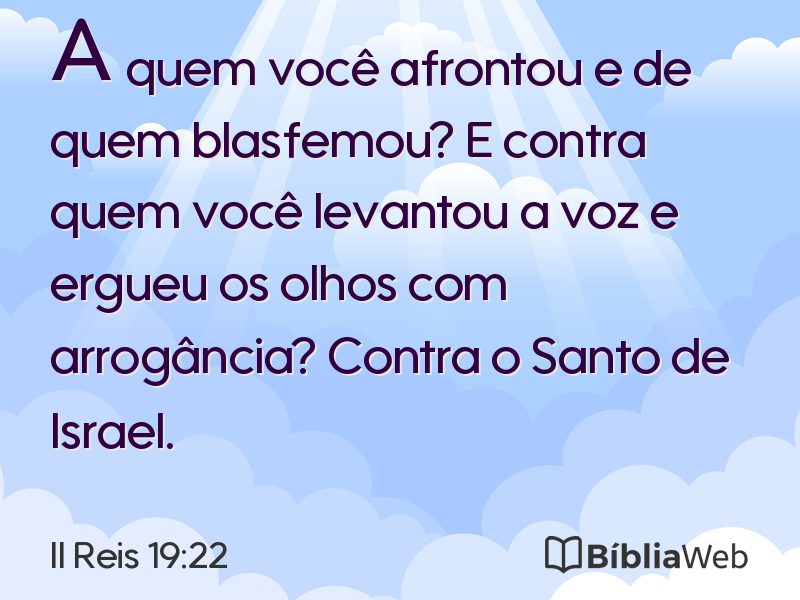 II Reis 19:22 em imagem para compartilhar