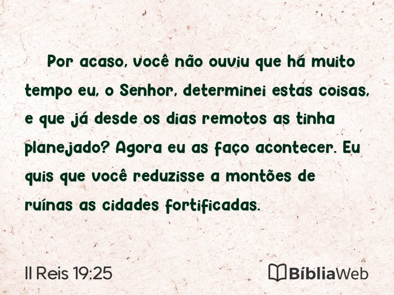 II Reis 19:25 em imagem para compartilhar