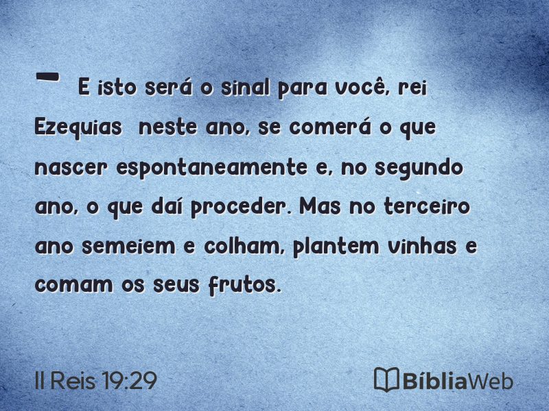 II Reis 19:29 em imagem para compartilhar