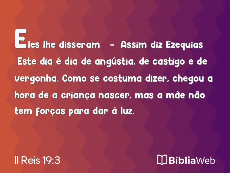 II Reis 19:3 em imagem para compartilhar
