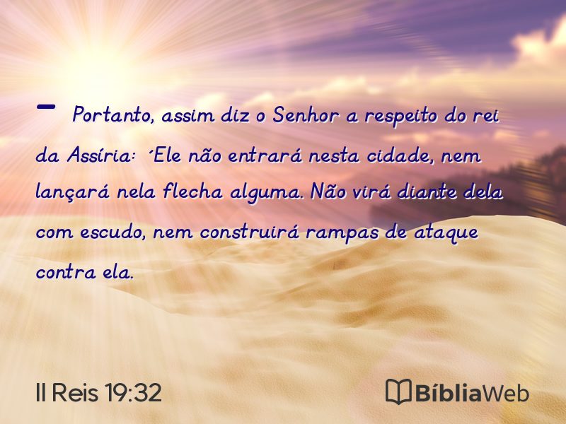 II Reis 19:32 em imagem para compartilhar