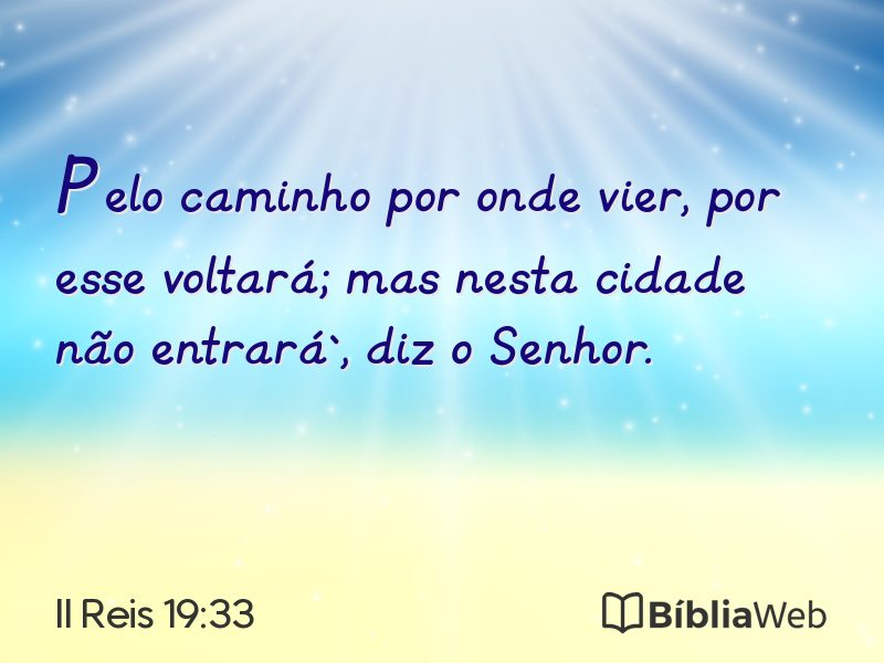 II Reis 19:33 em imagem para compartilhar