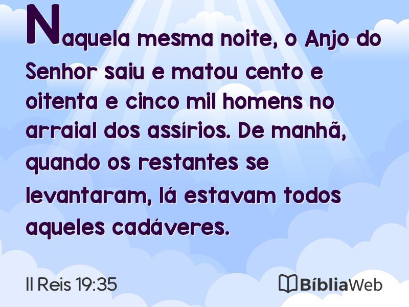 II Reis 19:35 em imagem para compartilhar