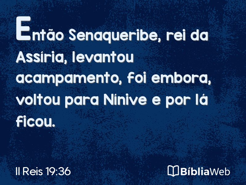 II Reis 19:36 em imagem para compartilhar