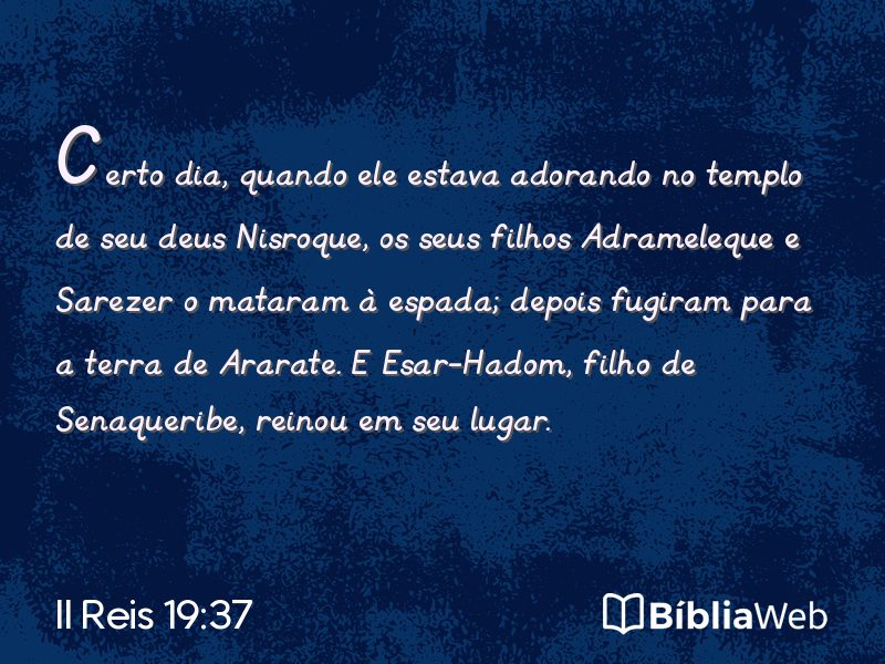 II Reis 19:37 em imagem para compartilhar