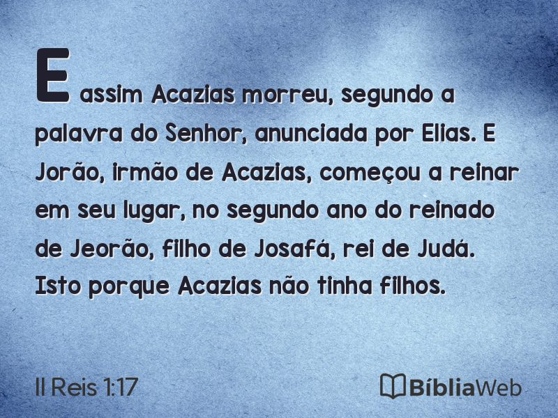 II Reis 1:17 em imagem para compartilhar