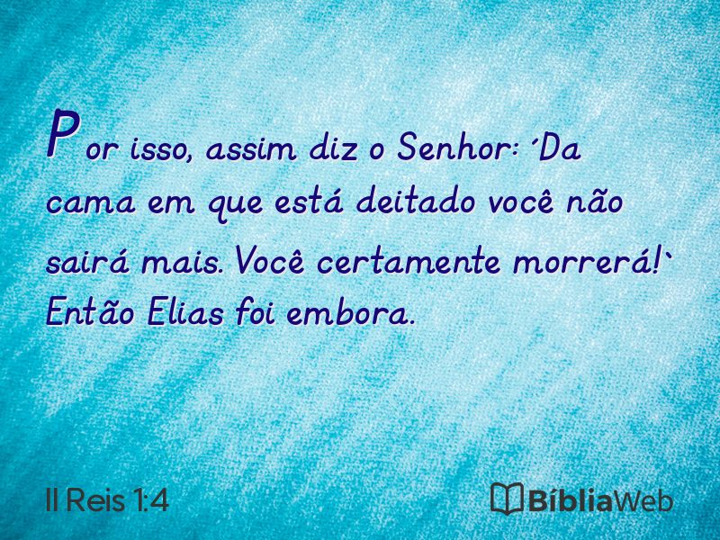 II Reis 1:4 em imagem para compartilhar