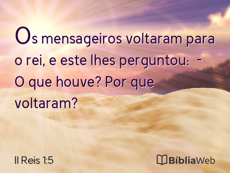 II Reis 1:5 em imagem para compartilhar