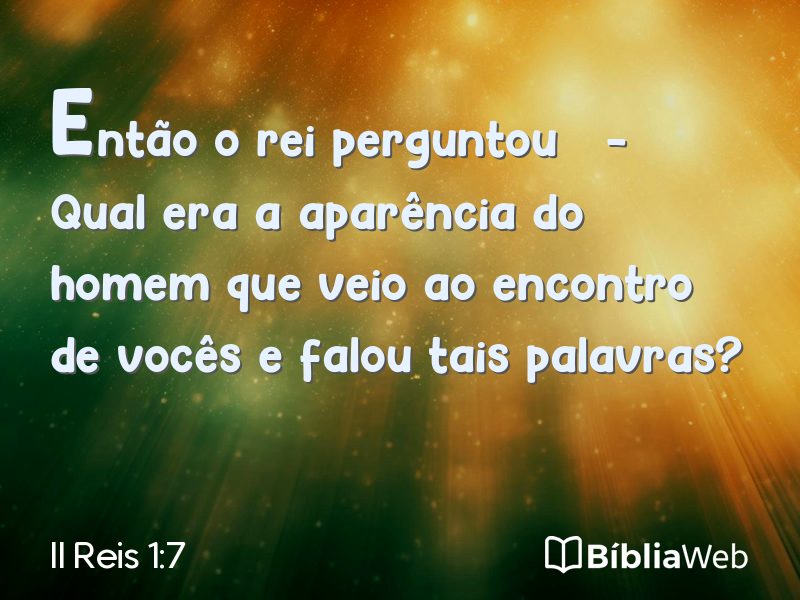 II Reis 1:7 em imagem para compartilhar