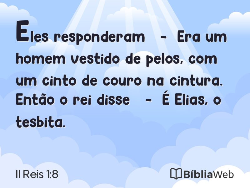 II Reis 1:8 em imagem para compartilhar