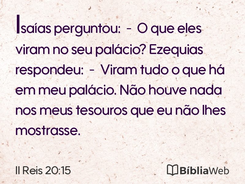 II Reis 20:15 em imagem para compartilhar