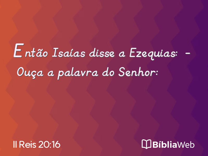 II Reis 20:16 em imagem para compartilhar