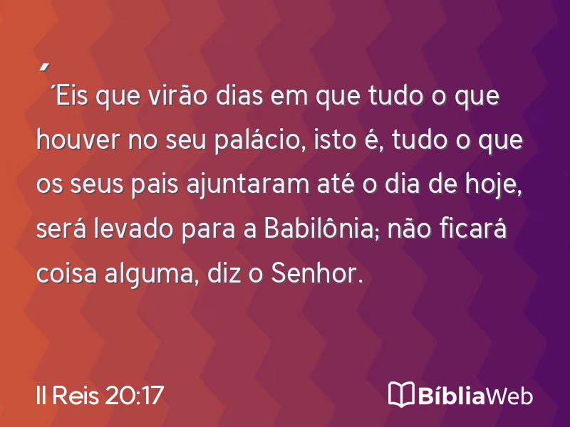 II Reis 20:17 em imagem para compartilhar