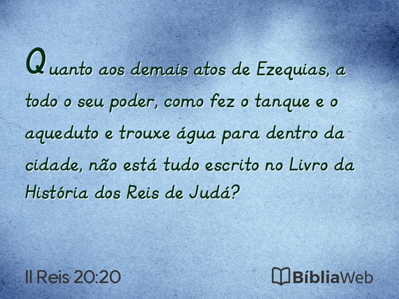 II Reis 20:20 em imagem para compartilhar