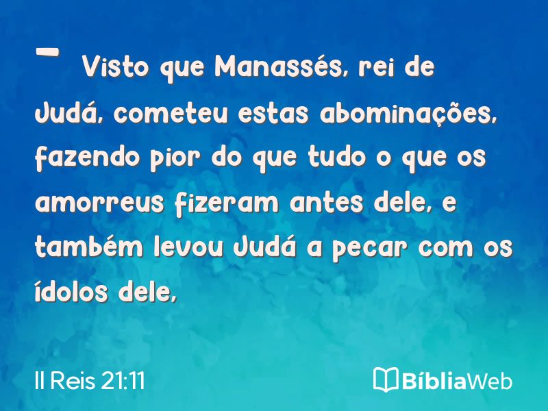 II Reis 21:11 em imagem para compartilhar