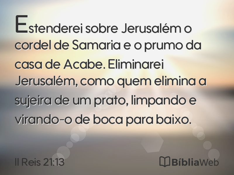 II Reis 21:13 em imagem para compartilhar