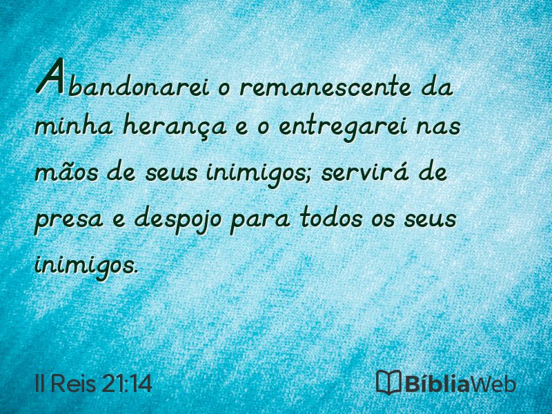 II Reis 21:14 em imagem para compartilhar