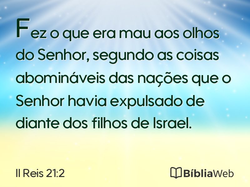 II Reis 21:2 em imagem para compartilhar