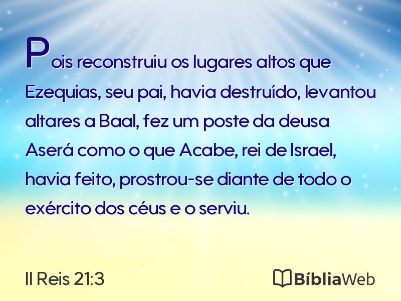 II Reis 21:3 em imagem para compartilhar
