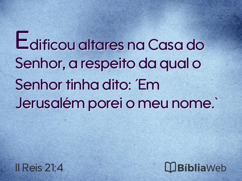 II Reis 21:4 em imagem para compartilhar