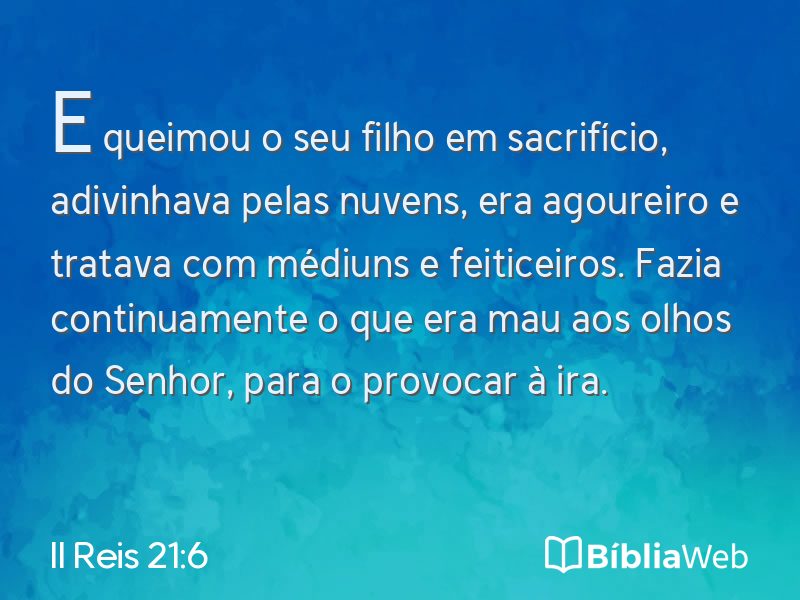 II Reis 21:6 em imagem para compartilhar