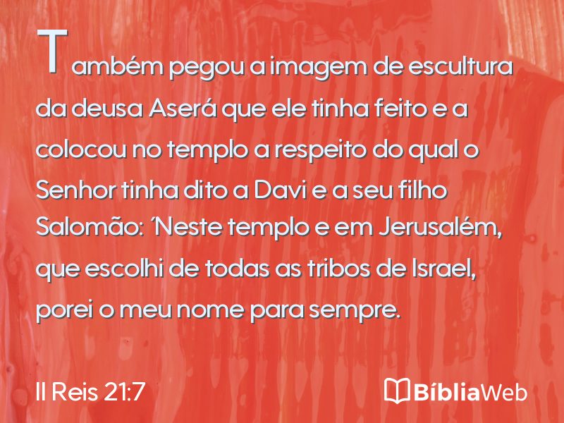 II Reis 21:7 em imagem para compartilhar