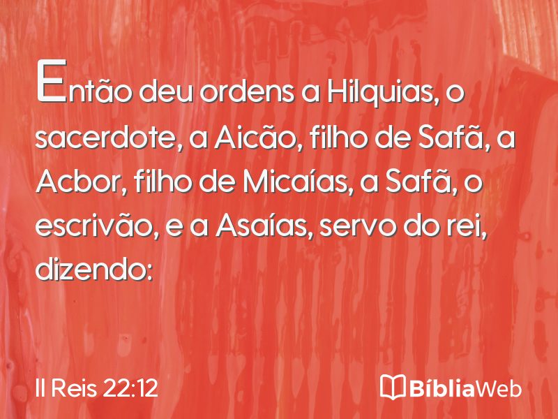 II Reis 22:12 em imagem para compartilhar
