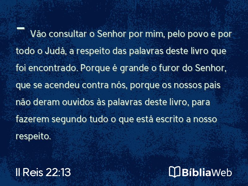 II Reis 22:13 em imagem para compartilhar
