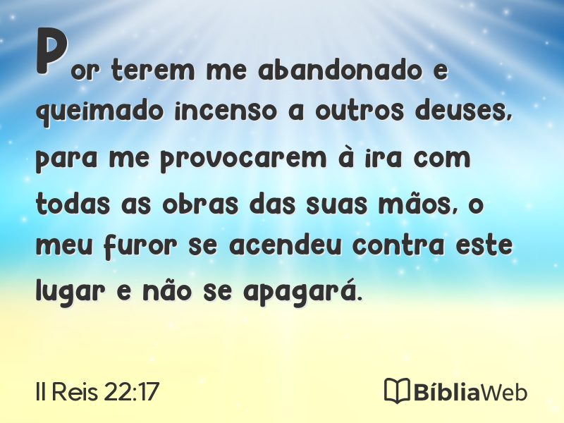 II Reis 22:17 em imagem para compartilhar