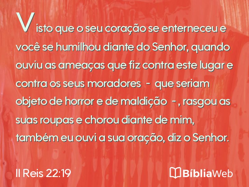 II Reis 22:19 em imagem para compartilhar