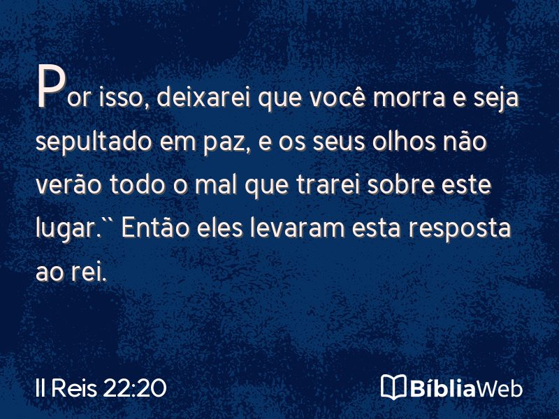 II Reis 22:20 em imagem para compartilhar