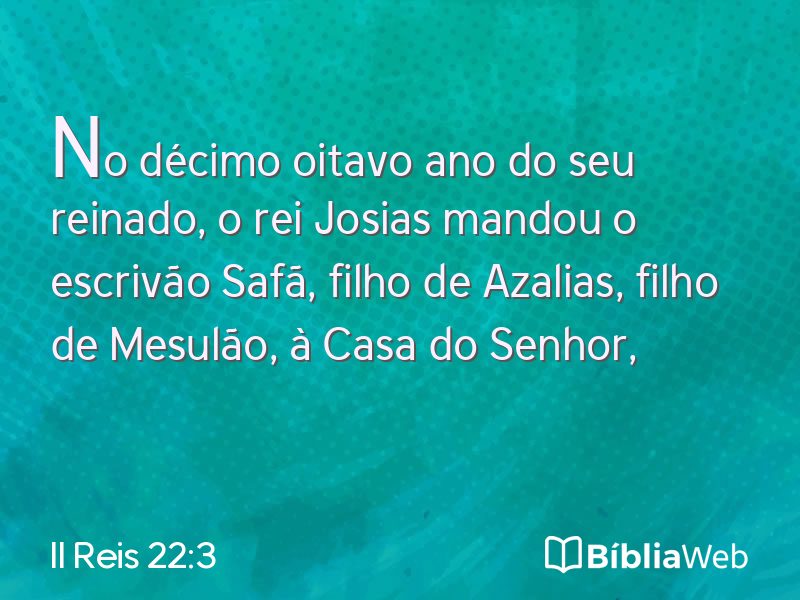 II Reis 22:3 em imagem para compartilhar