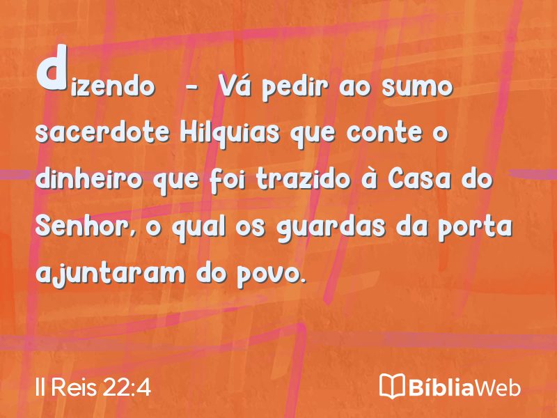 II Reis 22:4 em imagem para compartilhar
