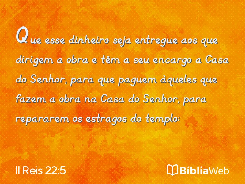 II Reis 22:5 em imagem para compartilhar