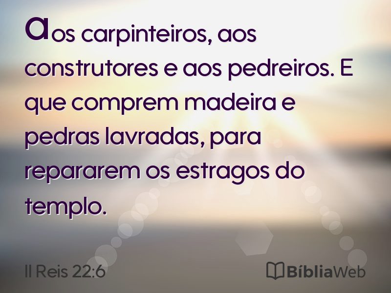 II Reis 22:6 em imagem para compartilhar