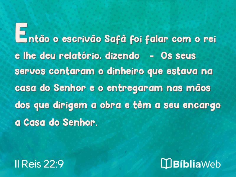 II Reis 22:9 em imagem para compartilhar